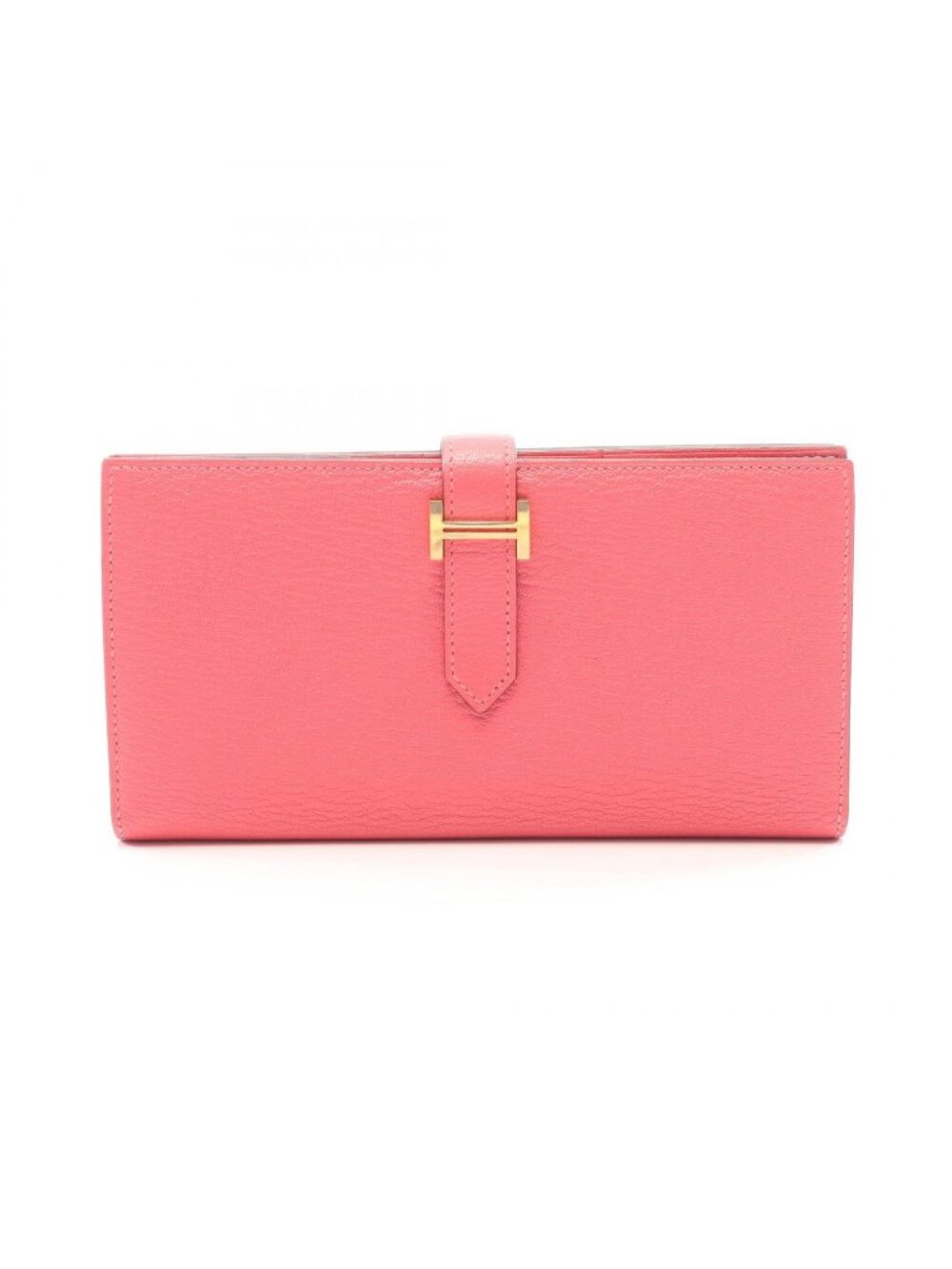 Hermes Bifold Wallet Bearn Soufflet Rose Azale Leather